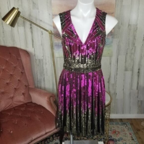 Aidan Mattox Heavily Sequin Beaded Party Dress - Picture 2 of 16